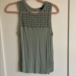 H&M Green Cropped Embellished Tank Top